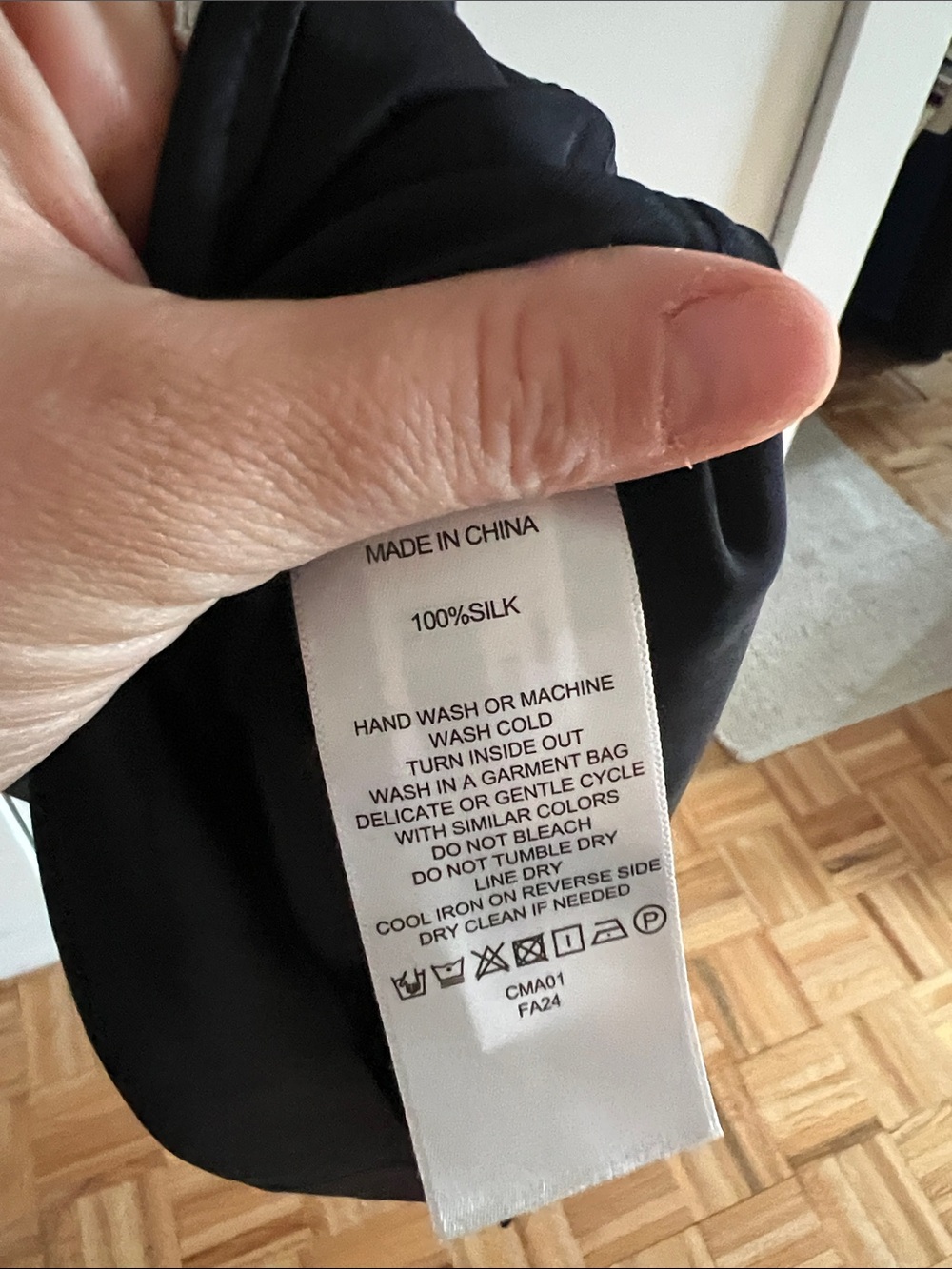 Quince Black 100% Washable Silk Maxi Slip Dress Size L - Picture 7 of 11